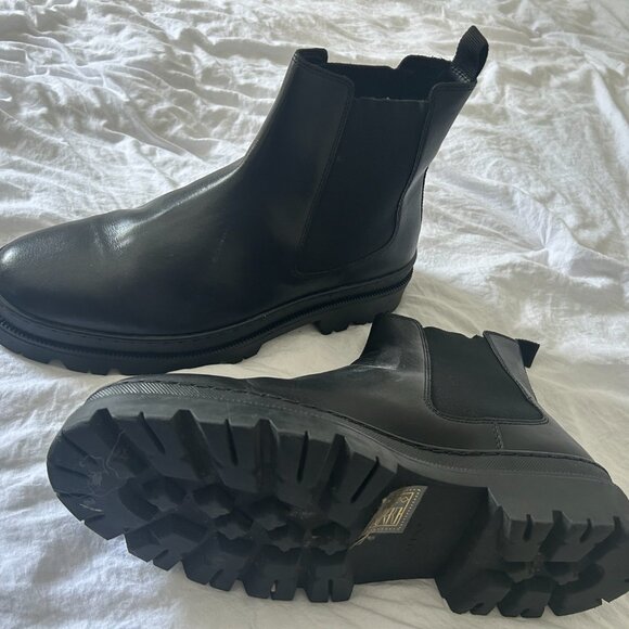 ALDO Alencia Chelsea black leather Men’s Lug Boots size 10.5 - Picture 7 of 9